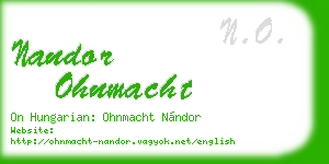 nandor ohnmacht business card